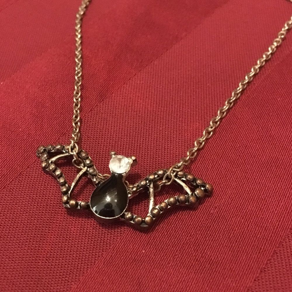 Bat Silver/Rose Gold Necklace, Diamond/Bronze - Picture 4 of 5